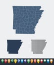 Map of Arkansas state Royalty Free Stock Photo